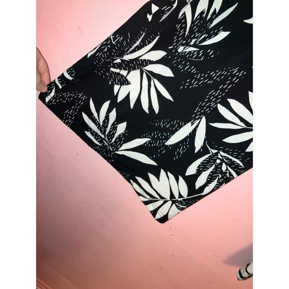 NWT Arna York tropical palm tree leaves black and white beachy pants size 14/16 - Picture 2 of 8